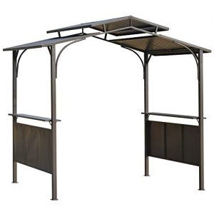 Outsunny 8'x5' BBQ Grill Gazebo with 2 Side Shelves