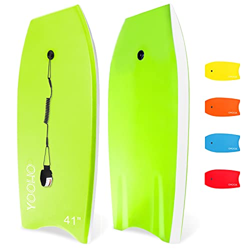 Lightweight Premium Body Board with Coiled Wrist Leash
