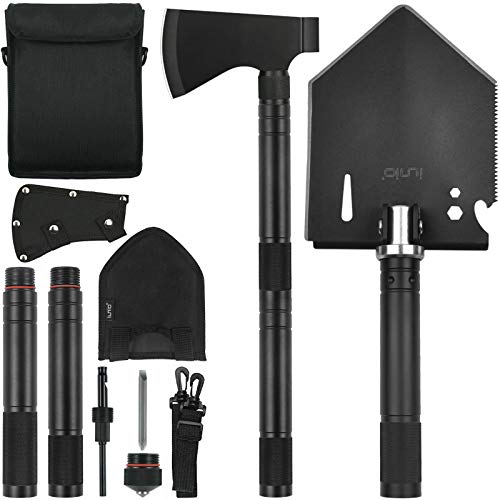 iunio Folding Shovel and Camping Axe Tool Kit