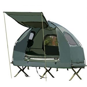 Foldable Camping Tent with Air Mattress and Sleeping Bag