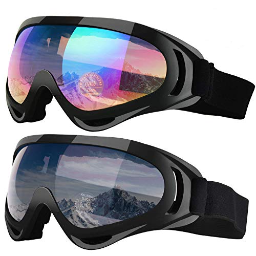 2-Pack Snowboard Motobike Goggles for Children Men & Women