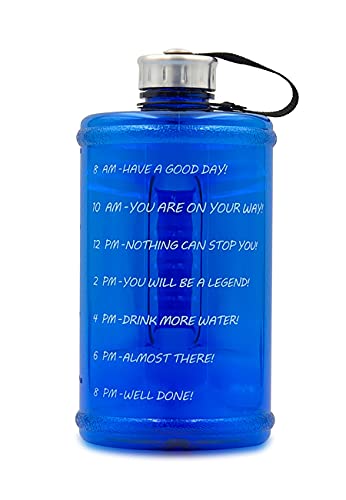 Large Water Bottle Hydration with Motivational Time Mark