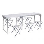 Folding Picnic Table Lightweight Heights Adjustable for Outdoor Camping