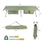 Lightweight Aluminum Camping Cot Hunting, Beach, Barbecue, Hiking - Image 6