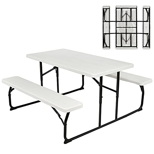 Folding Picnic Table Bench Set Weather Resistant