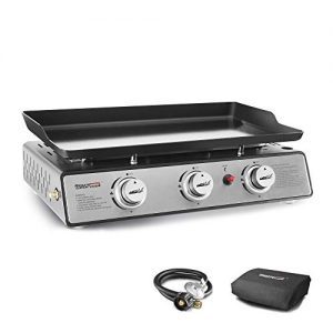 3-Burner Table Top Gas Grill Griddle with Cover