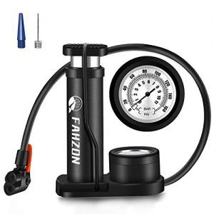 Bike Pump, Mini Portable Bicycle Foot Pump with Pressure Gauge,Bike Tire Air Pump with Gas Ball Needle for All Bike,Fits Presta & Schrader Valve