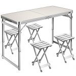 Adjustable Height Folding Picnic Table for Camping BBQ Party