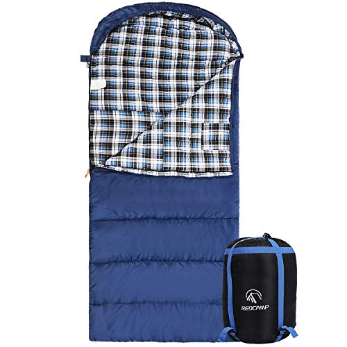 REDCAMP Cotton Flannel Sleeping Bag for Adults
