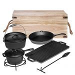 Heavy Duty Cast Iron Dutch Oven Camping Cooking Set