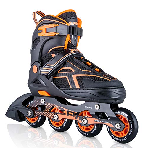 Orange Black Boys Adjustable Inline Skates