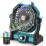 CONBOLA Portable Battery Operated Fan with LED Lantern