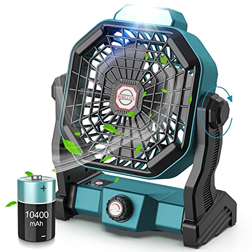CONBOLA Portable Battery Operated Fan with LED Lantern