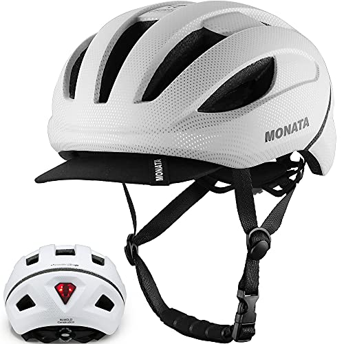 Adult Bicycle Helmet with Light and Detachable Visor