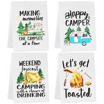 Camping Kitchen Towels Set of 4 Dish Towels White