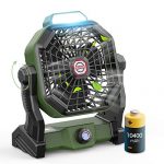 Outdoor Camping Fan with Lantern and Hook