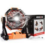 Battery Operated Camping Fan with LED Light