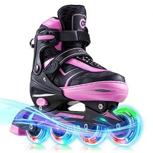 Hiboy Adjustable Inline Skates with Light up Wheels