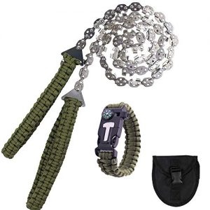 Long Hand Saw Chain with Fire Starter Survival Bracelet