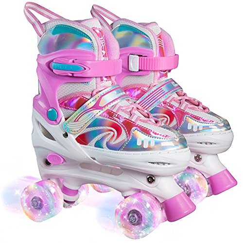 PURKUN Vortex Candy Pink 4 Sizes Adjustable Roller Skates