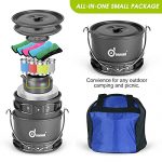 Camping Cookware Mess Kit with Base Dinner Cutlery Sets - Image 3