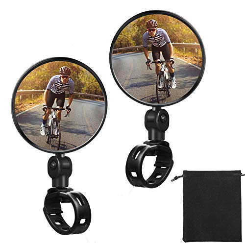 2 Pieces Bike Mirror Cycling Adjustable 360 Degree