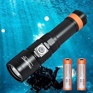 3000 Lumen Underwater Flashlight with 6 Degrees Narrow Beam