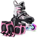 Skates with Elbow Pads Knee Pads and Wrist Guards