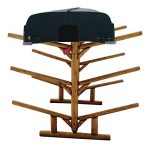 Log Kayak Rack 6 Place Natural Finish - Image 3