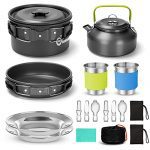 Lightweight Pot Pan Kettle Set with Stainless Steel Cups Plates