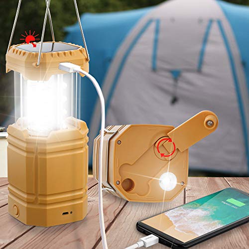 Portable Solar Hand Crank Flashlight for Emergency
