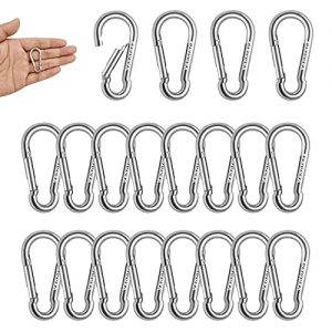 20 Pcs Small Carabiner Clip Stainless Steel