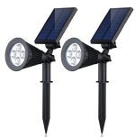 2-in-1 Waterproof 4 LED Solar Spotlight Adjustable Wall Light