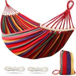 Camping Hammock 550lb with Two Anti Roll Balance Beam and Sturdy Metal Knot