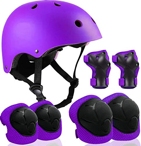 Kids Adjustable Helmet with Sports Protective Gear Set