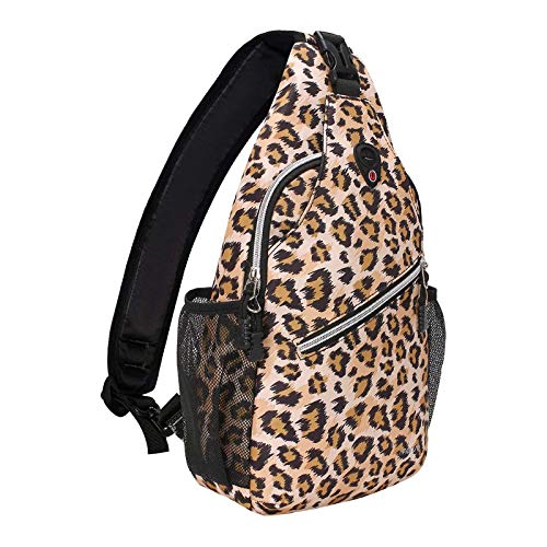 Travel Hiking Daypack Leopard Print Rope Crossbody Bag