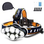 LED Headlamp Flashlight 18000 Lumen 8 Modes with White Red Lights