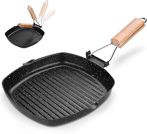 Cookware Frying Pan Grilling Pan with Folding Handle