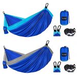 Lightweight Nylon Parachute Hammocks with Tree Straps for Survival Camping, Travel