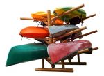 Log Kayak Rack 6 Place Natural Finish - Image 2