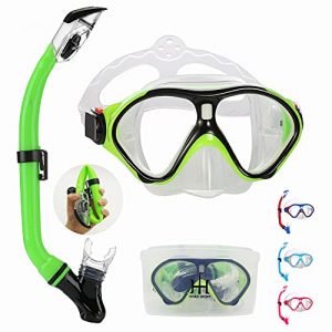 Snorkeling Gear for Kids with Foldable Silicone Full Dry Snorkel