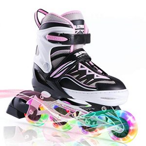 2pm Sports Cytia Pink Girls Adjustable Illuminating Inline Skates