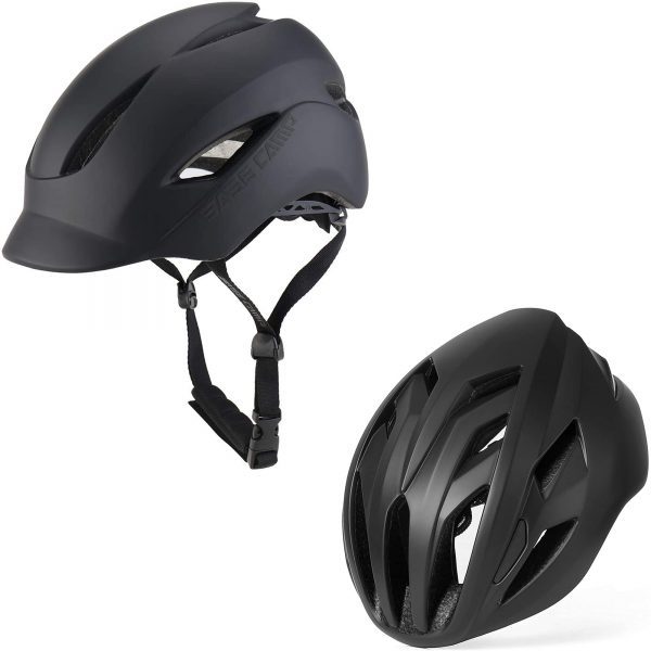 Bike Helmet with Light 1 Pack & Black Road Bike Helmet