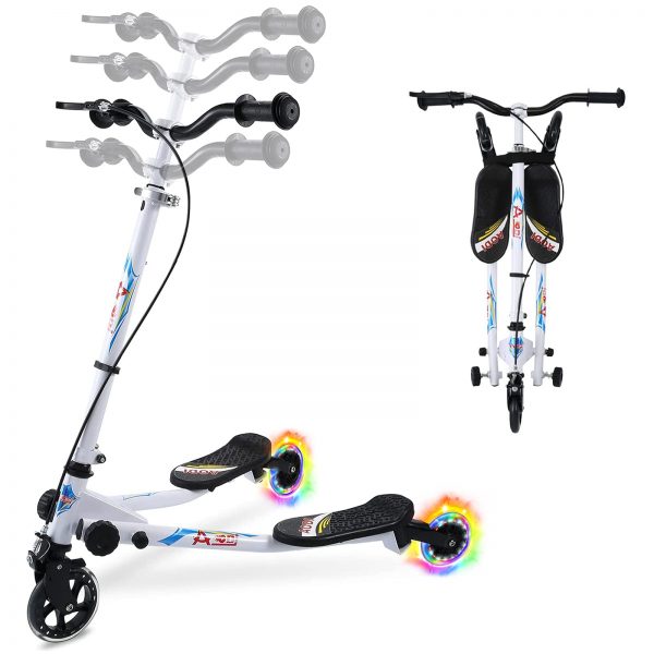3 Wheels Foldable Swing Scooter Rear LED