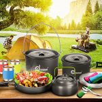 Camping Cookware Mess Kit with Base Dinner Cutlery Sets - Image 8