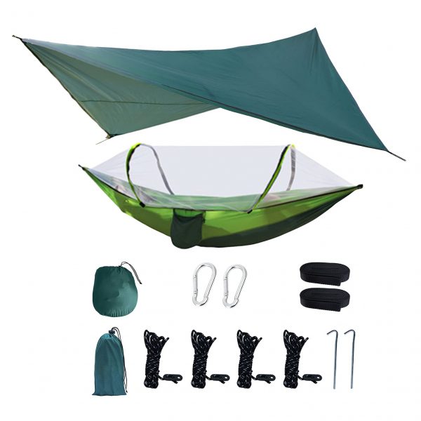 Hammock with Mosquito Net and Rainfly for Camping, Outdoors