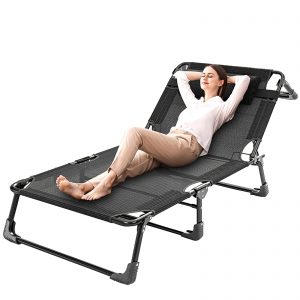 Adjustable Adults Reclining Folding Chaise with Pillow