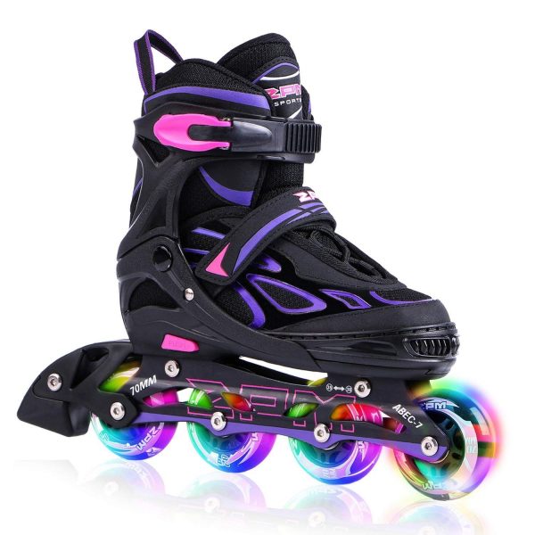 Adjustable Inline Skates with Light up or Kids Boys and Ladies