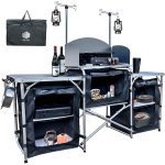 Multifunctional Camping Table with 3 Storage Organizer