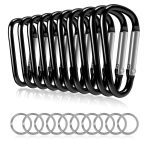 10PCS 3" Aluminum Carabiner Clip D Ring